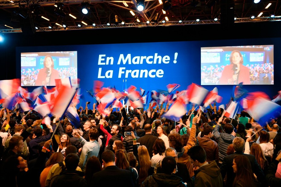 Für Macron-Anhänger sind die Ergebnisse ein Grund zum Jubeln