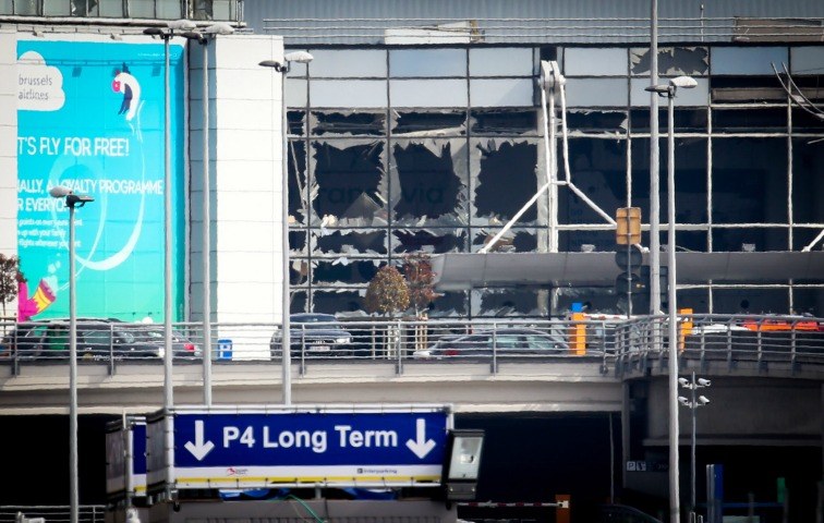 Die zerstörte Abfertigungshalle des Flughafens Brüssel