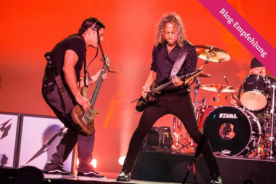 Robert Trujillo and Kirk Hammett (Metallica) bei einem Auftritt in Sao Paolo, Brasilien