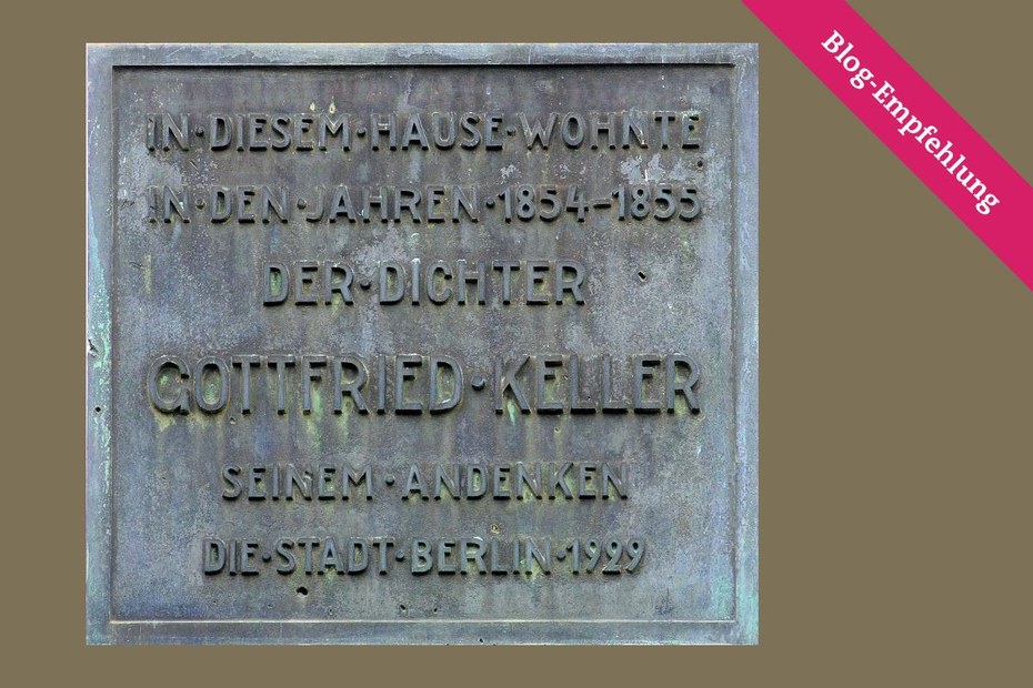 Eine Gedenktafel für Gottfried Keller in der Bauhofstraße 2, Berlin-Mitte