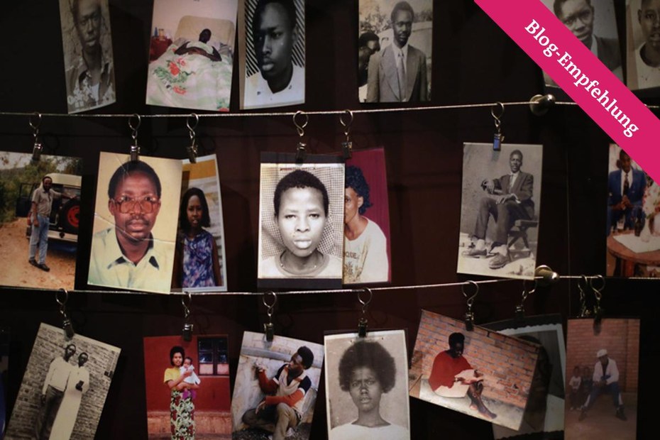 Bilder der Opfer des Völkermordes im Genozid-Museum in Kigali, Ruanda