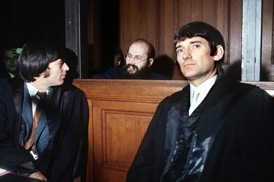 Otto Schily (re.) mit Hans-Christian Ströbele (li.) und Horst Mahler, 1972