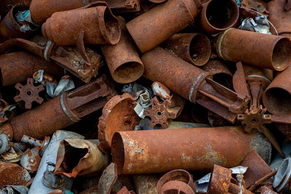Überreste eines Munitionslagers in Vrbětice, Tschechien