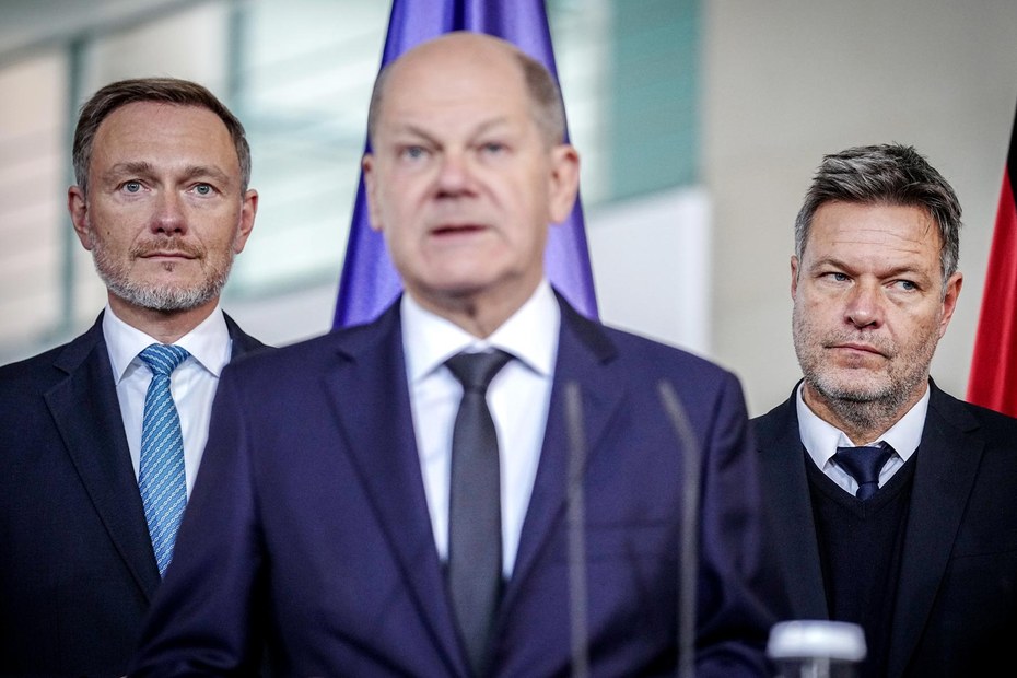 Die drei von der Ampel: Christian Lindner (FDP), Olaf Scholz (SPD) und Robert Habeck (Bündnis 90/Die Grünen)