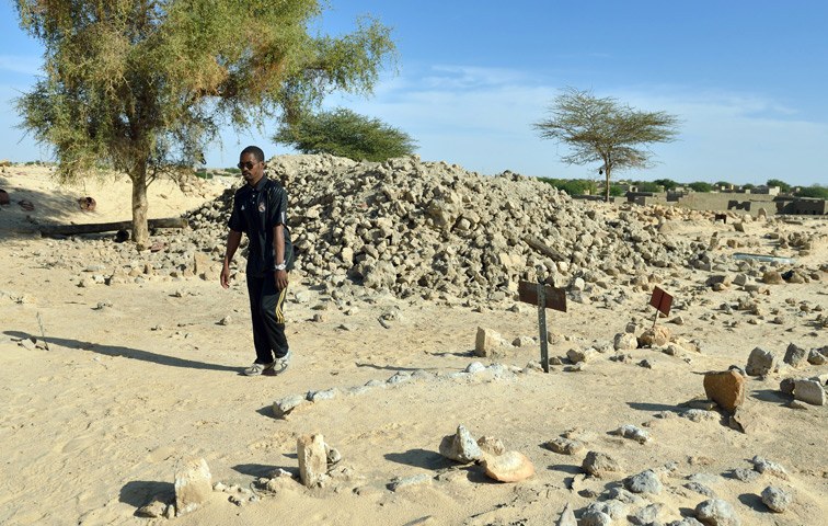Die letzten Reste des Sidi-Mahmoud-Mausoleum in Timbuktu