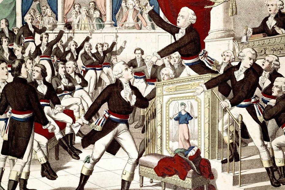 Maximilien de Robespierre beim Nationalkonvent während der französischen Revolution