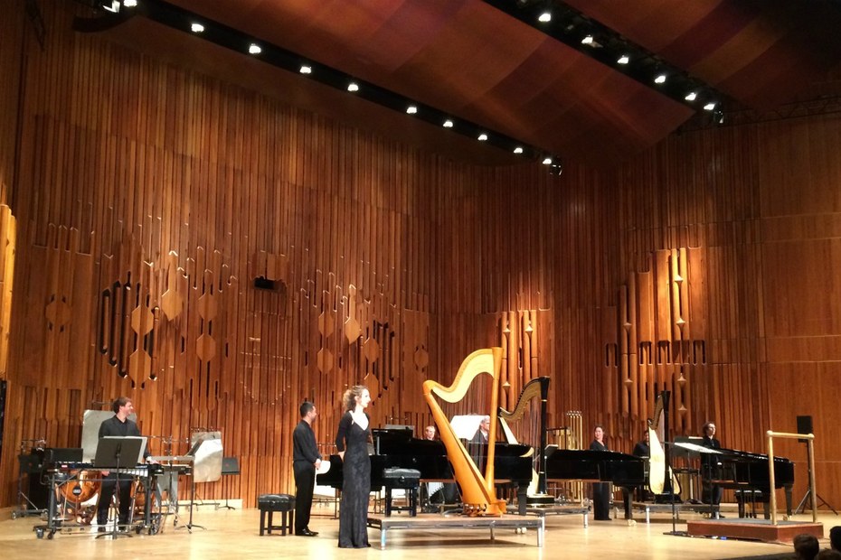 Das Ensemble InterContemporain nach einem Konzert im Barbican Centre, London