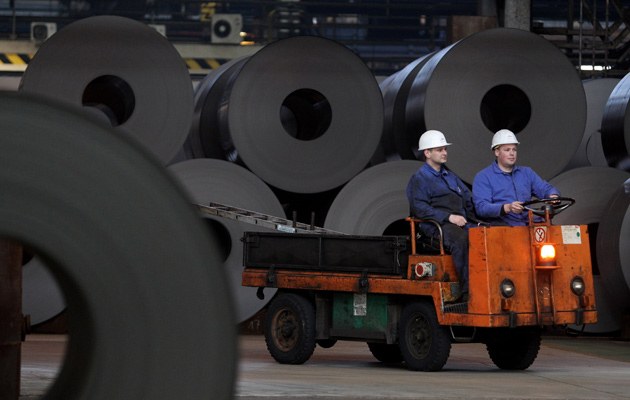 In Eisenhüttenstadt sind die Stahlwerker auf einen weltweiten Kundenstamm angewiesen