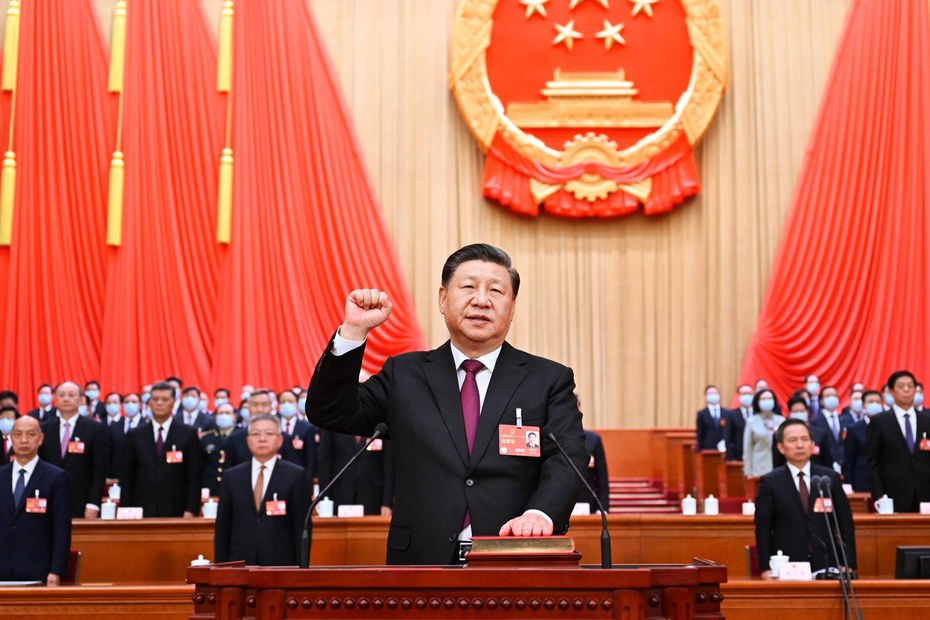 Der auf dem Volkskongress wiedergewählte Präsident Xi Jinping
