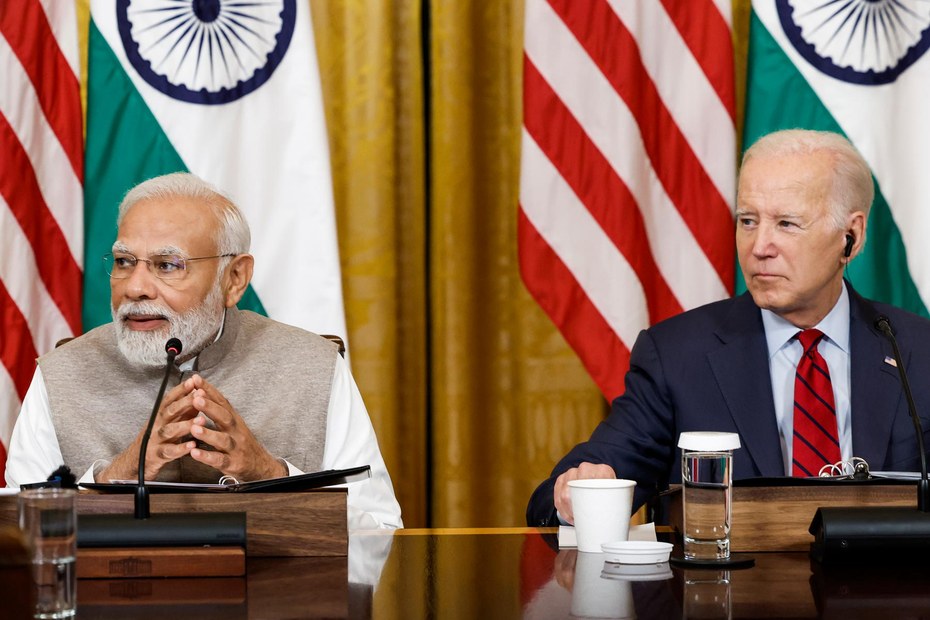 Indiens Premieminister Narendra Modi (links) versteht sich als Anführer einer aufstrebenden Macht