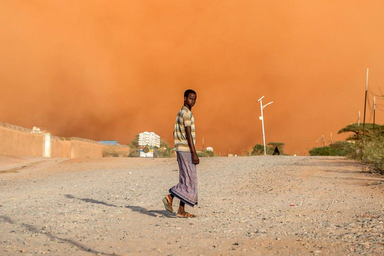 Sandsturm in Somalia im Aril 2022