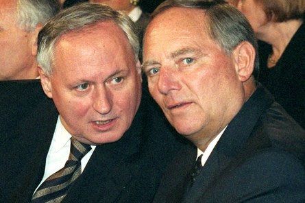 Oskar Lafontaine und Wolfgang Schäuble beim Festakt zur Deutschen Einheit am 3. Oktober 1998