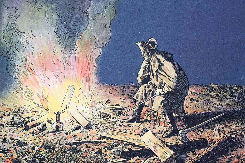 Friedrich der Große während des Siebenjährigen Krieges, historische Illustration