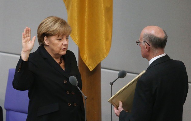 Schwöre: Angela Merkel bei der Amtsvereidigung am Dienstagmorgen