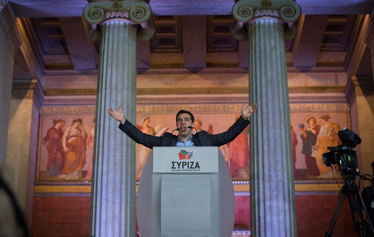 Alexis Tsipras am Abend des Wahltages in Athen