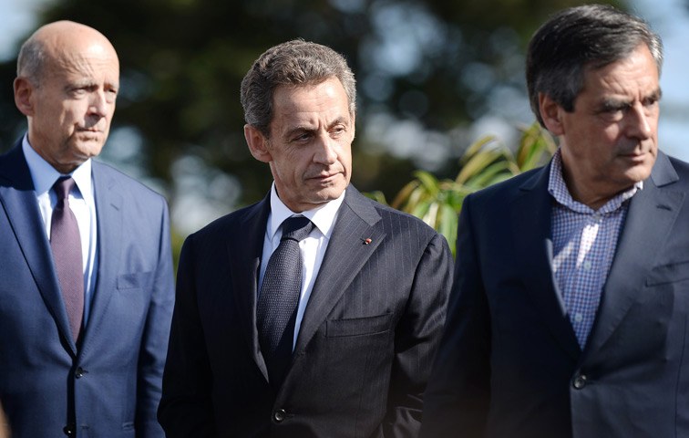 Eins, zwei oder drei? Alain Juppé, Nicolas Sarkozy und François Fillon (von links)