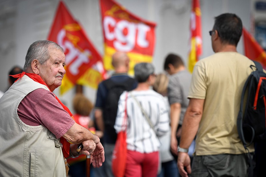 Franzosen demonstrieren im September gegen die Reform des Rentensystems