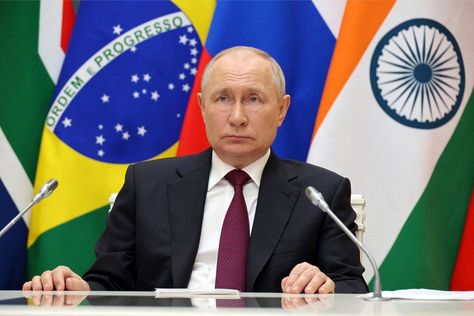 Brics-Gipfel in Johannesburg: Wladimir Putin aus Moskau per Video zugeschaltet