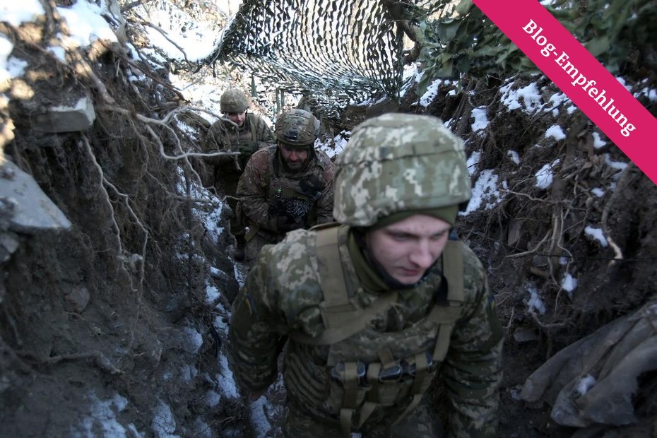 Ukrainische Truppen an der Front im Februar 2021