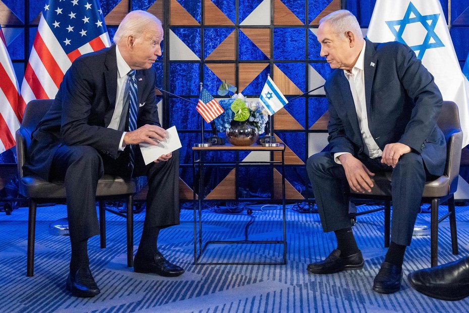 Wer hat mehr Angst um seine Macht? US-Präsident Joe Biden und der israelische Premier Benjamin Netanjahu in Tel Aviv, Oktober 2023