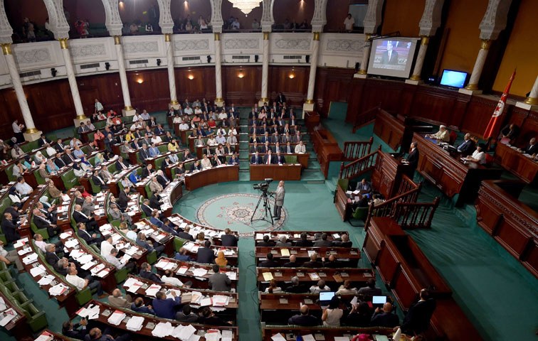 Das Parlament in Tunis während des Misstrauensvotums gegen Premier Essid