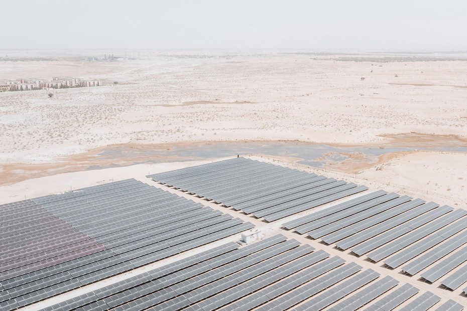 Ein Solarpark in Mauretanien