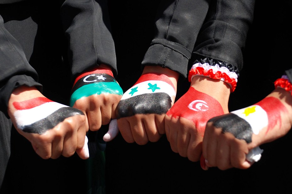 Für viele Länder der arabischen Region begann im Dezember 2010 eine Zeitenwende: Jemen, Libyen, Syrien, Tunesien, Ägypten (v.l.n.r.)
