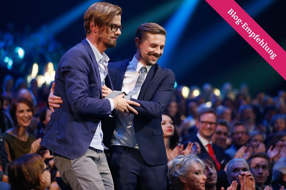 Die Moderatoren Joko Winterscheidt und Klaas Heufer-Umlauf bei der Verleihung des Deutschen Comedypreises im Jahr 2018