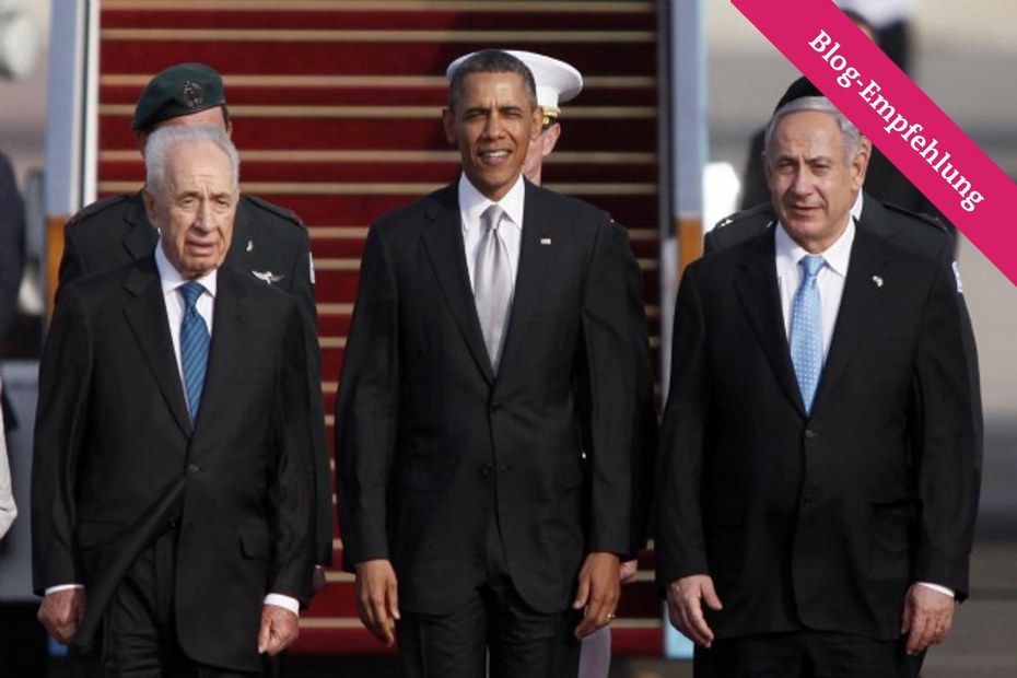 Shimon Peres, Barack Obama und Benjamin Netanyahu