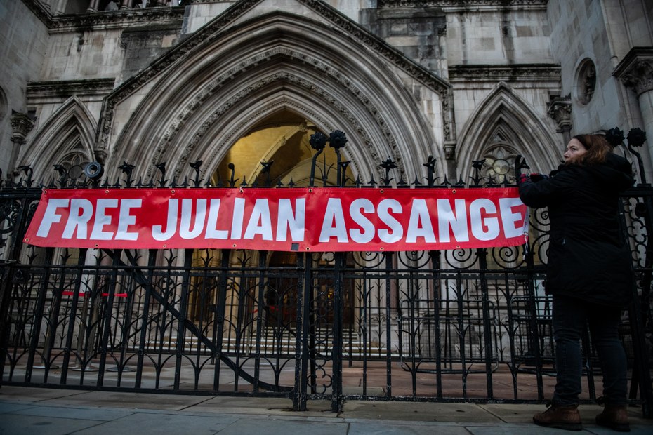Protest vor den Königlichen Gerichtshöfen in London: Im Berufungsgericht wurde der Fall Assange verhandelt (Archivbild)