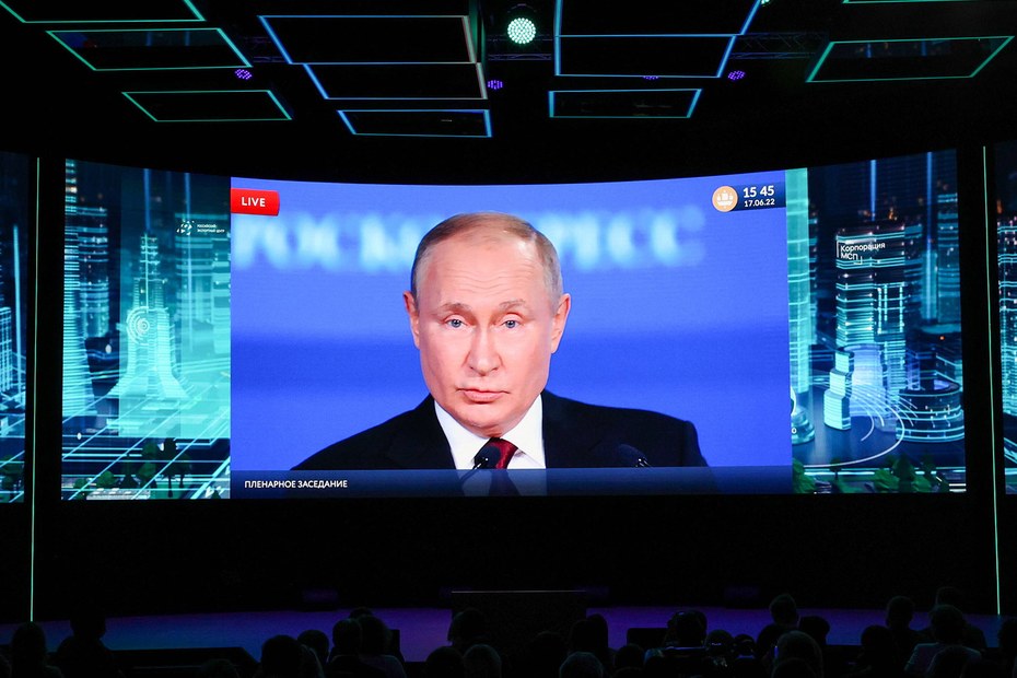 Russlands Präsident Wladimir Putin auf dem Sankt Petersburger International Economic Forum