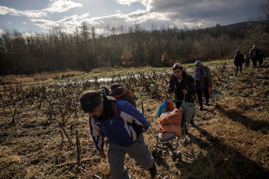 Afghanische Flüchtende an der Grenze zwischen Bosnien und Kroatien