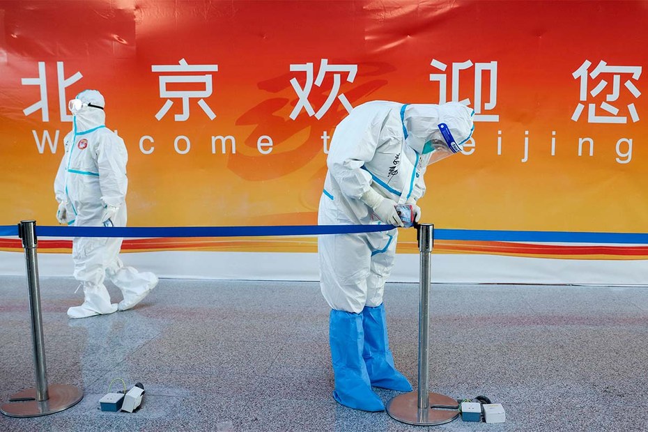 Vorkehrungen am Flughafen Peking: maximaler Abstand zu den Olympiateilnehmern