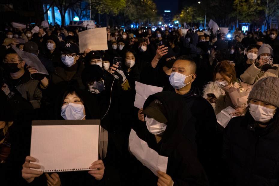 Protestierende in Peking wenden sich gegen die Null-Covid-Politik in China