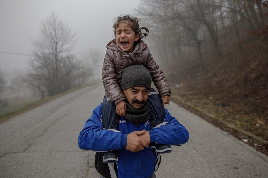 Eine afghanische Familie auf der Flucht