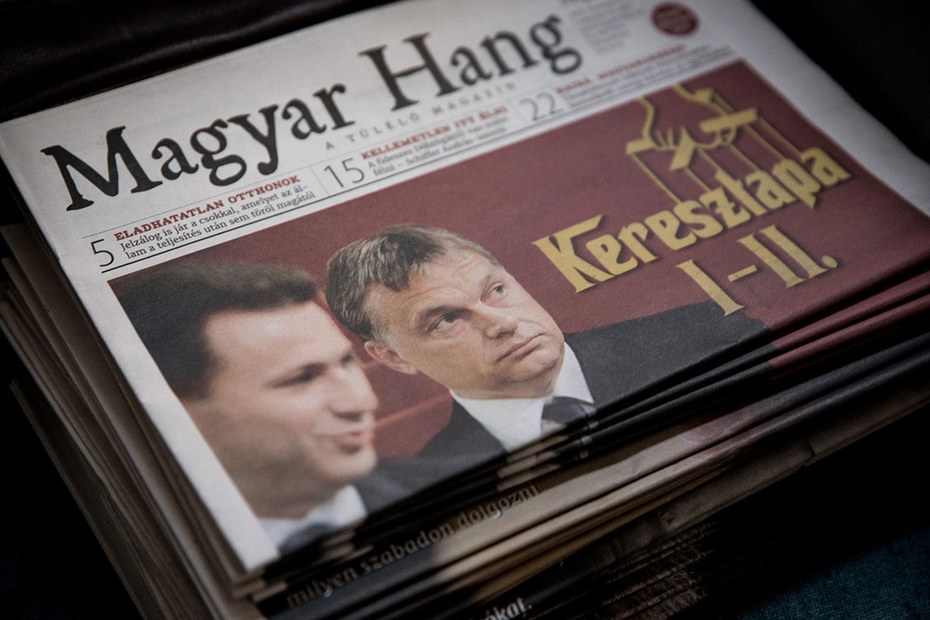 Eine Ausgabe der „Magyar Hang“, einer konservativen, ungarischen Tageszeitung, gegründet von Journalisten, die ihren Job im Zuge der Medienreform der Regierung verloren