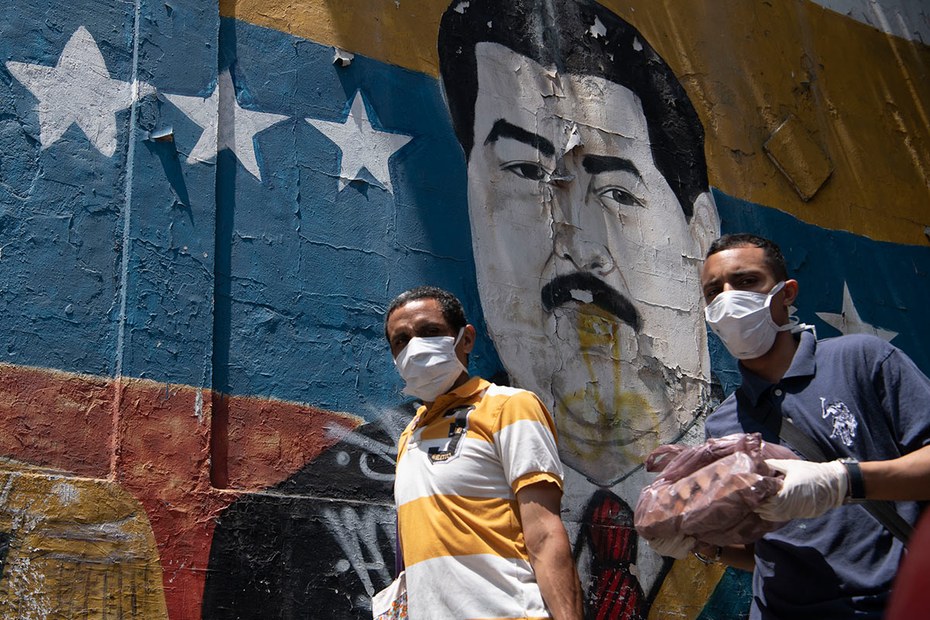 Maduro-Graffiti in einem Slum der venezolanischen Hauptstadt Caracas