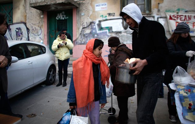 Flüchtlingsfamilien sind teilweise auf Lebensmittelspenden angewiesen