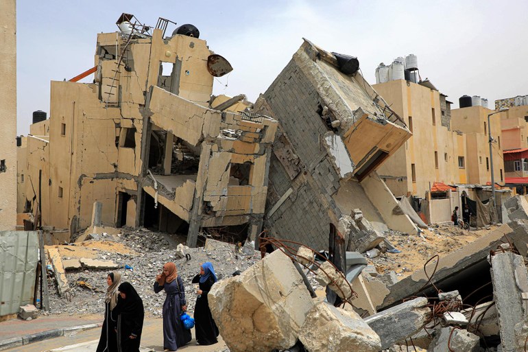 Zerstörte Häuser in Rafah