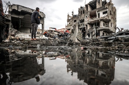 Zerstörte Häuser in Gaza nach einem Luftangriff der israelischen Streitkräfte