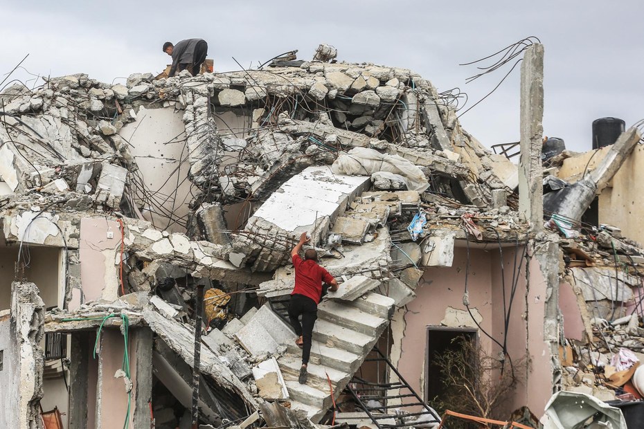 Zerstörte Häuser im südlichen Gazastreifen