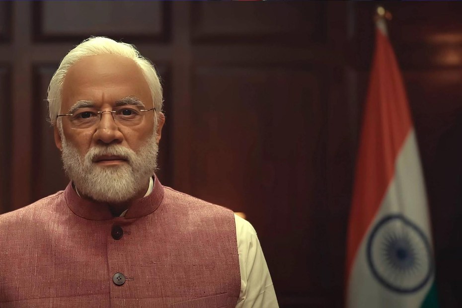 Der Schauspieler Arun Govil als Premierminister Narendra Modi im Film „Article 370“