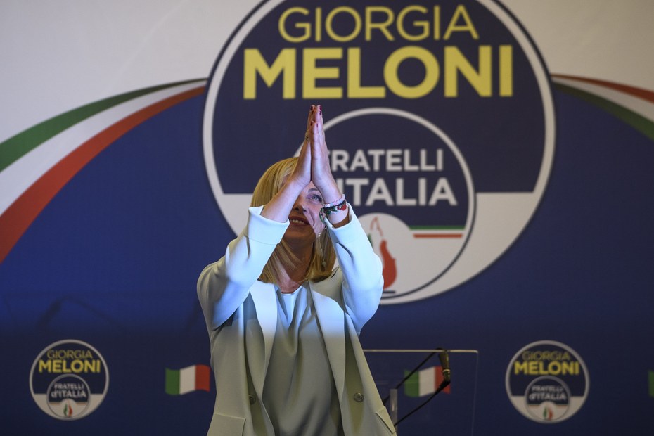 Giorgia Meloni feiert ihren Wahlerfolg