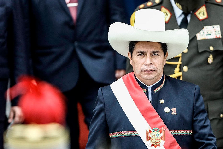 Der neu gewählte Präsident Perus, Pedro Castillo, bei seiner feierlichen Amtseinsetzung