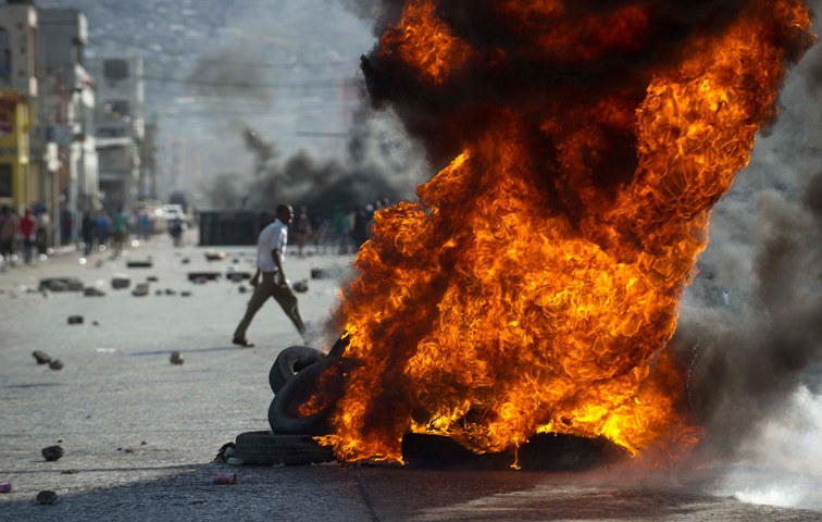 Demonstration gegen die Regierung von Präsident Michel Martelly: Haitis Hauptstadt am 11. Januar