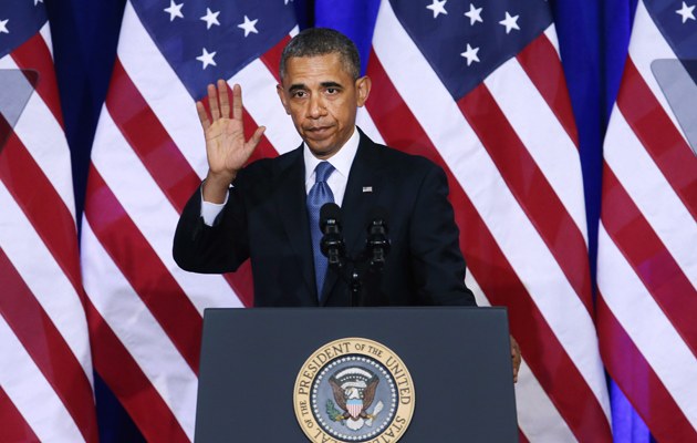 Obama nach seiner Rede am 18.01.2014