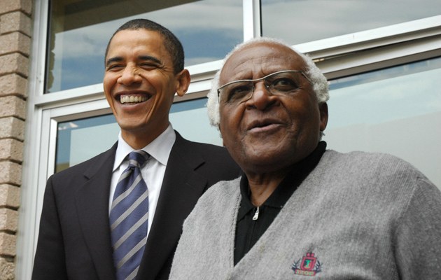 Obama mit Bischof Tutu bei einem Treffen im Jahr 2006 