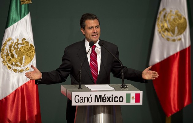 Enrique Peña Nieto kurz nach der Verkündung der ersten offiziellen Ergebnisse der Präsidentschaftswahl