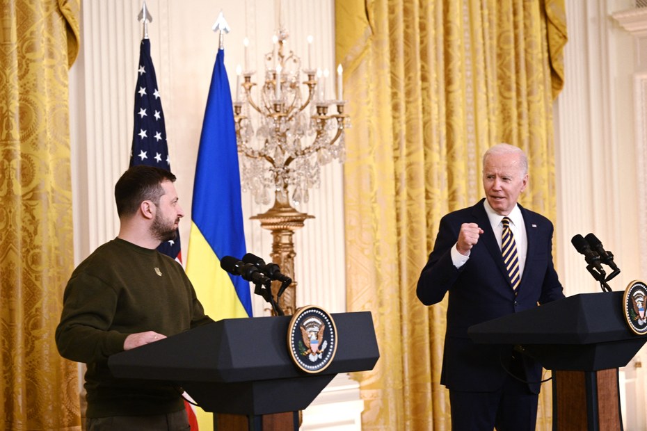 US-Präsident Joe Biden traf den ukrainischen Präsidenten Wolodymyr Selenskyj im Weißen Haus (21.12.2022)