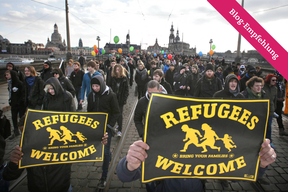 5000 demonstrieren in Dresden für Flüchtlinge
